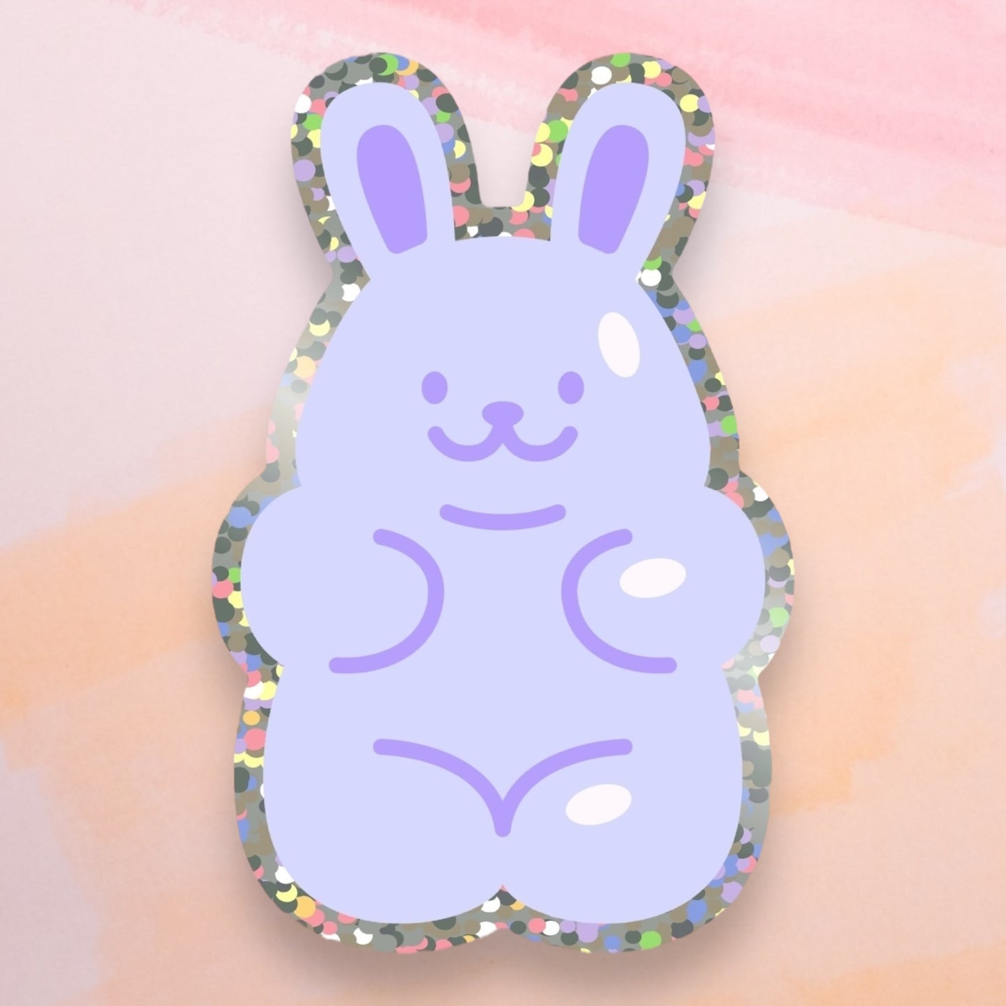 Glitter Gummy Bunny Stickers