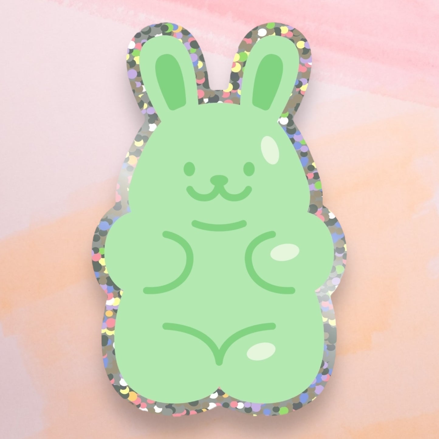 Glitter Gummy Bunny Stickers