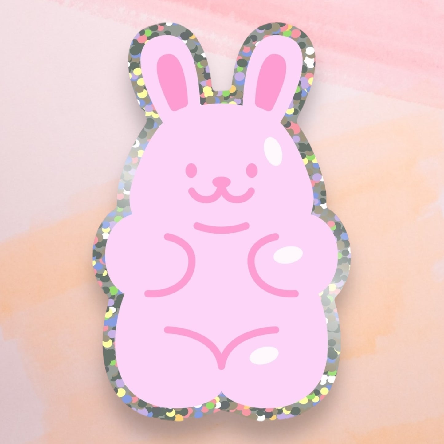 Glitter Gummy Bunny Stickers